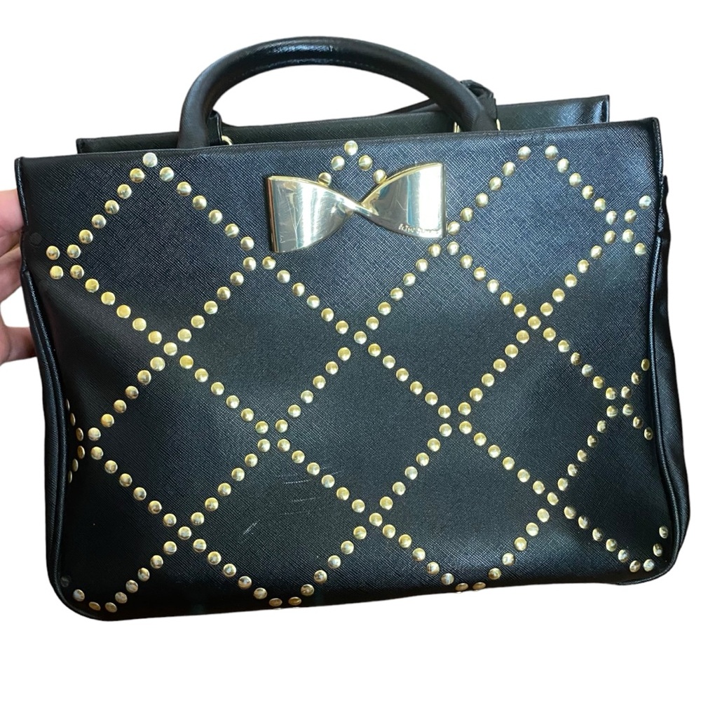 Betsey Johnson Black & Gold Satchel